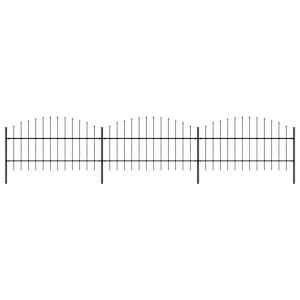 Zahradní plot s kopím nahoře ocelový 537 x 100 cm černý - obrázek 1