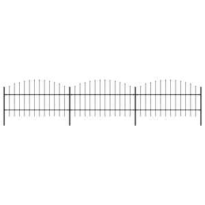 Vrtna ograja s suličastim vrhom jeklo 537x100 cm črna