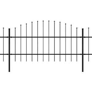 Zahradní plot s kopím nahoře ocelový 537 x 100 cm černý - obrázek 2