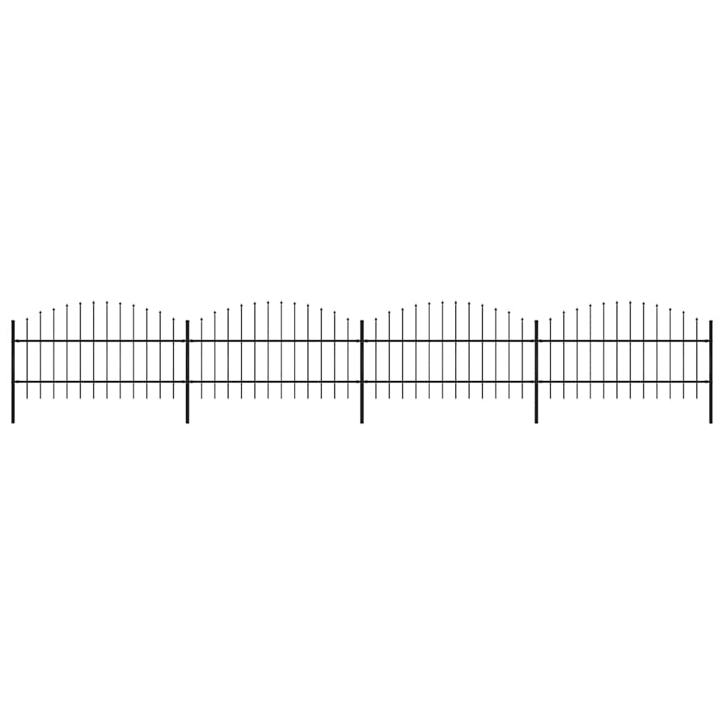 vidaXL Gartenzaun mit Speerspitzen Stahl (0,75 - 1) x 6,8 m Schwarz