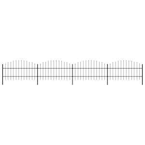 Zahradní plot s kopím nahoře ocelový 714,5 x 100 cm černý - obrázek 1