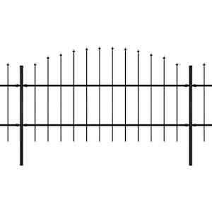 Zahradní plot s kopím nahoře ocelový 714,5 x 100 cm černý - obrázek 2