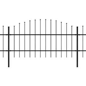 Zahradní plot s kopím nahoře ocelový 892,5 x 100 cm černý - obrázek 2