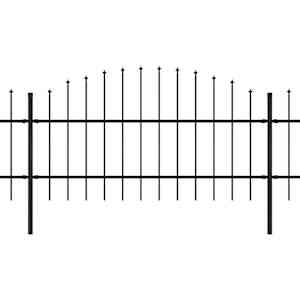 Zahradní plot s kopím nahoře ocelový 1070 x 100 cm černý - obrázek 2