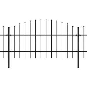 Zahradní plot s kopím nahoře ocelový 1248 x 100 cm černý - obrázek 2