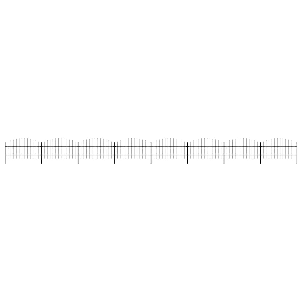 vidaXL Gartenzaun mit Speerspitze Stahl 1426 x 100 cm Schwarz