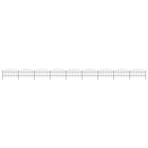Zahradní plot s kopím nahoře ocelový 1603,5 x 100 cm černý - obrázek 1