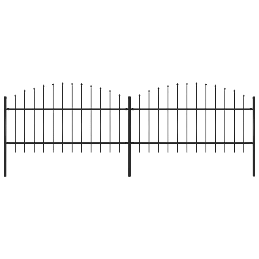 vidaXL Zahradní plot s hroty ocel (1–1,25) x 3,4 m černý