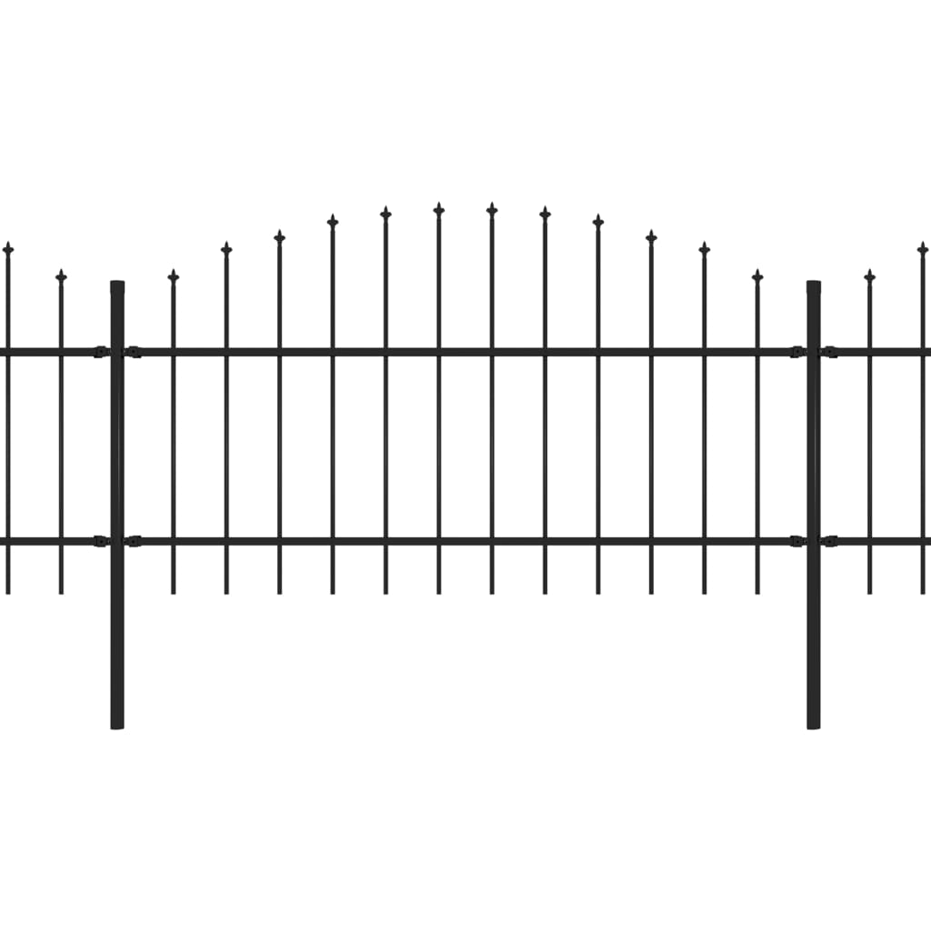 vidaXL Tuinhek met speren bovenkant (1-1,25)x3,4 m staal zwart afbeelding