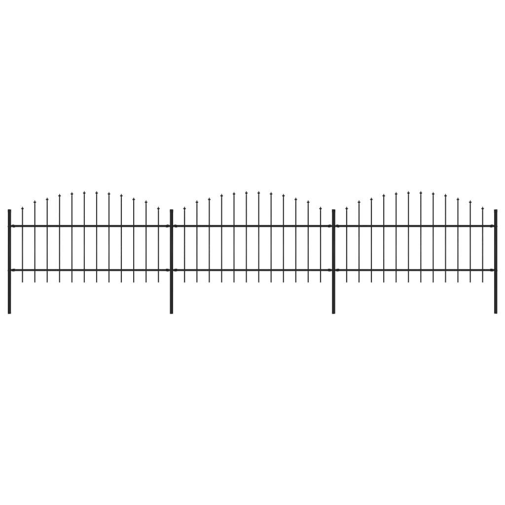 vidaXL Zahradní plot s hroty ocel (1–1,25) x 5,1 m černý