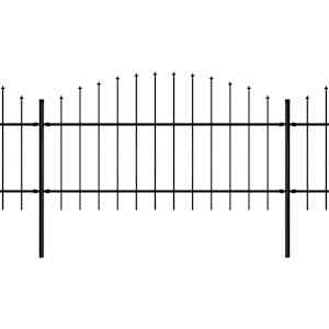 Zahradní plot s kopím nahoře ocelový 537 x 125 cm černý - obrázek 2