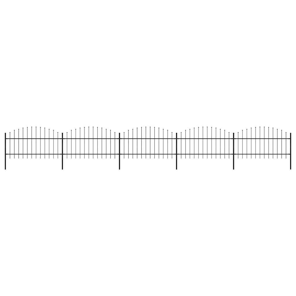 vidaXL Gard de grădină cu vârf tip suliță din oțel 892,5x125 cm, negru