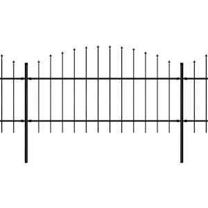 Zahradní plot s kopím nahoře ocelový 892,5 x 125 cm černý - obrázek 2
