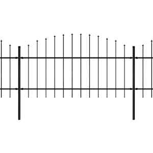 Zahradní plot s kopím nahoře ocelový 1248 x 125 cm černý - obrázek 2