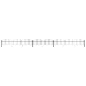 Zahradní plot s hroty ocel (1–1,25) x 13,6 m černý - obrázek 1