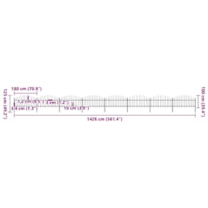 Zahradní plot s hroty ocel (1–1,25) x 13,6 m černý - obrázek 5