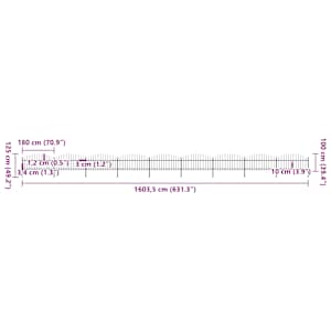 Zahradní plot s kopím nahoře ocelový 1603,5 x 125 cm černý - obrázek 5