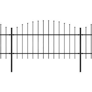 Zahradní plot s kopím nahoře ocelový 1781,5 x 125 cm černý - obrázek 2