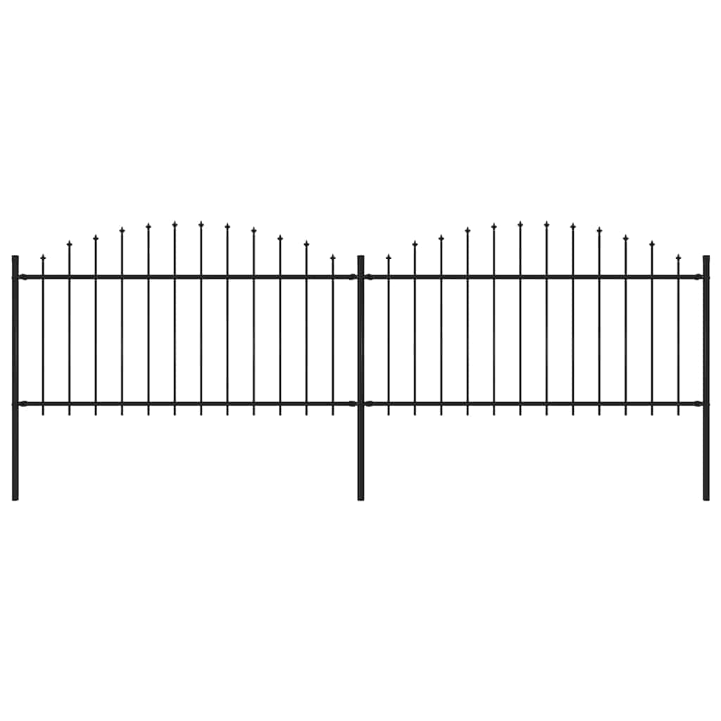 vidaXL Zahradní plot s kopím nahoře ocelový 359 x 150 cm černý