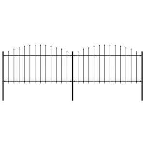Vrtna ograja s suličastim vrhom jeklo 359x150 cm črna