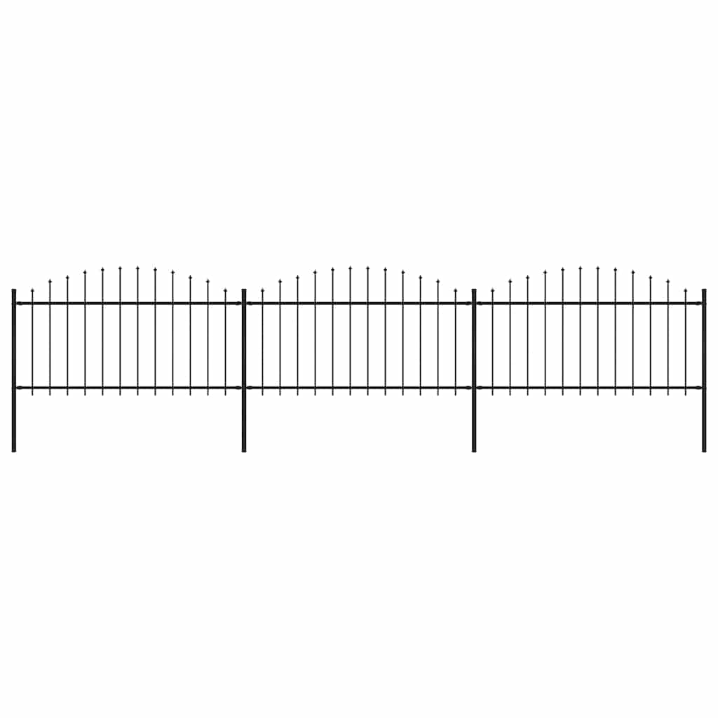 vidaXL Gard de grădină cu vârf tip suliță, oțel, 537x150 cm, negru