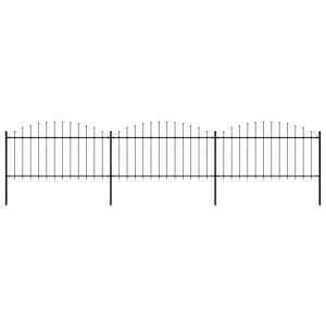 Zahradní plot s kopím nahoře ocelový 537 x 150 cm černý - obrázek 1