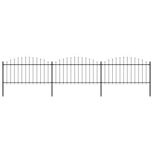 Vrtna ograja s suličastim vrhom jeklo 537x150 cm črna