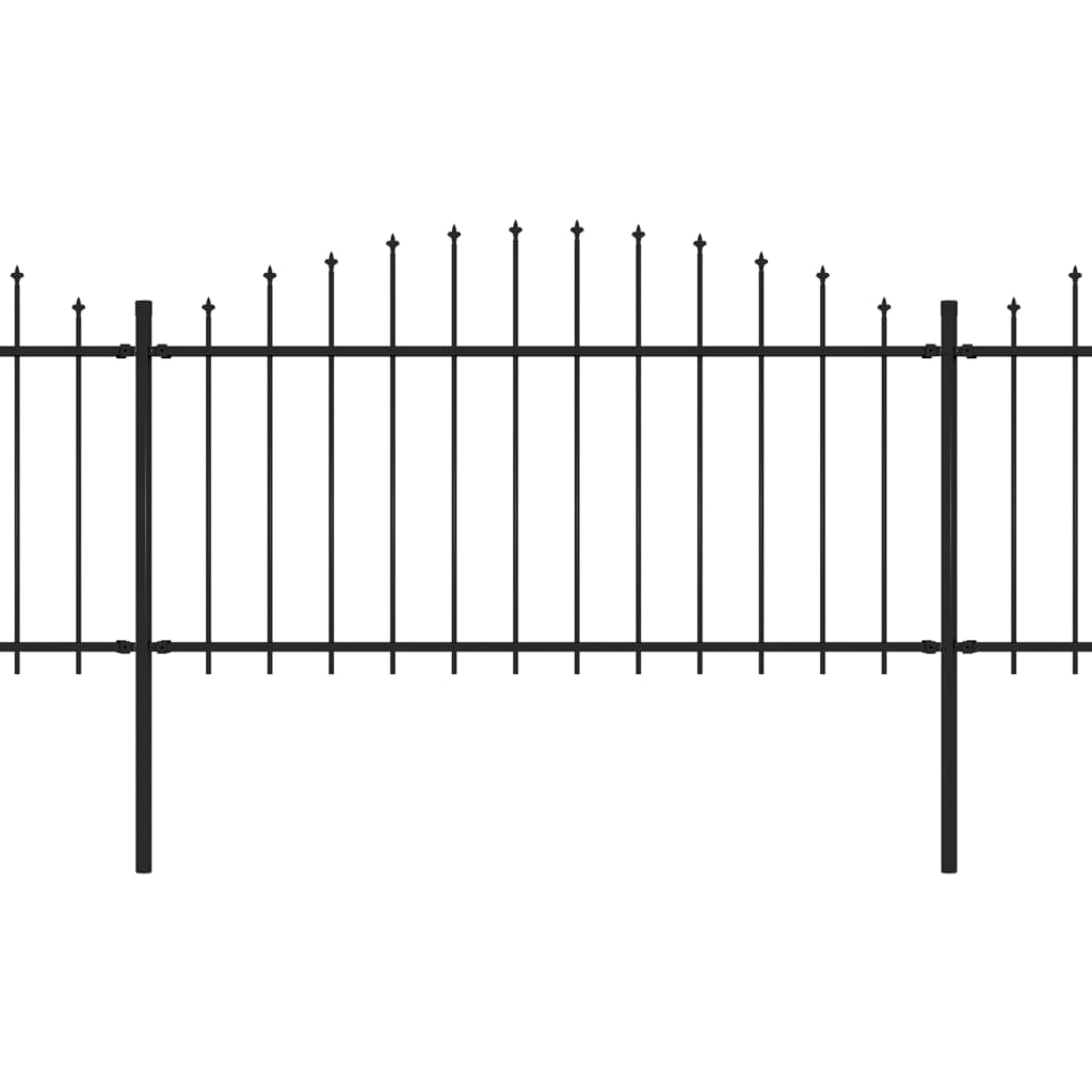 vidaXL Sodo tvora su iečių viršug., juoda, (1,25-1,5)x5,1m, plienas