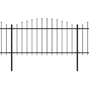 Zahradní plot s kopím nahoře ocelový 714,5 x 150 cm černý - obrázek 2