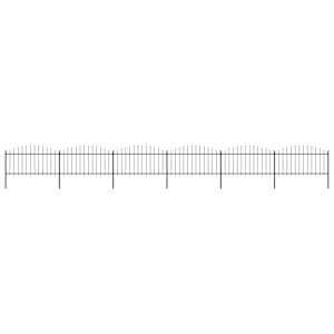 Vrtna ograja s suličastim vrhom jeklo 1070x150 cm črne barve