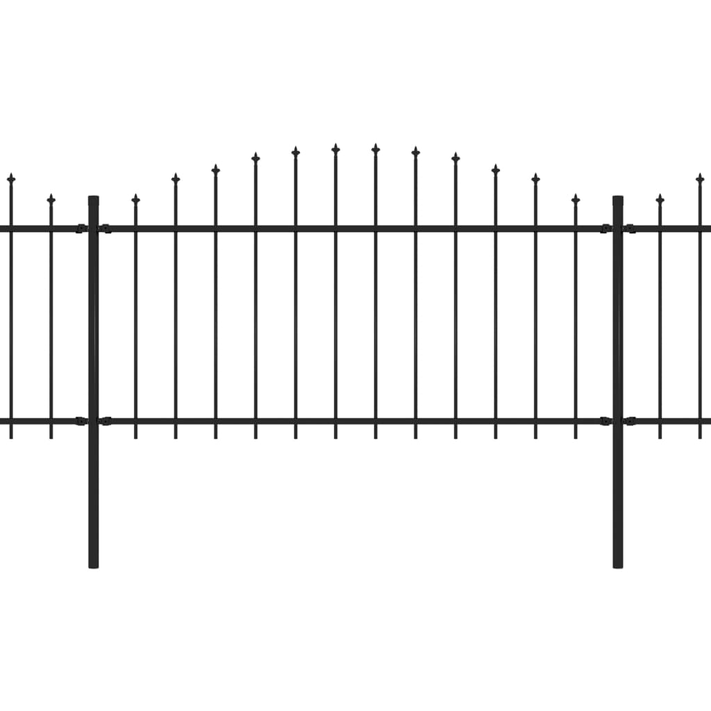 vidaXL Záhradný plot s hrotmi, oceľ (1,25-1,5)x10,2 m, čierny