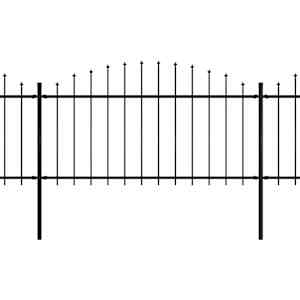 Zahradní plot s kopím nahoře ocelový 1248 x 150 cm černý - obrázek 2