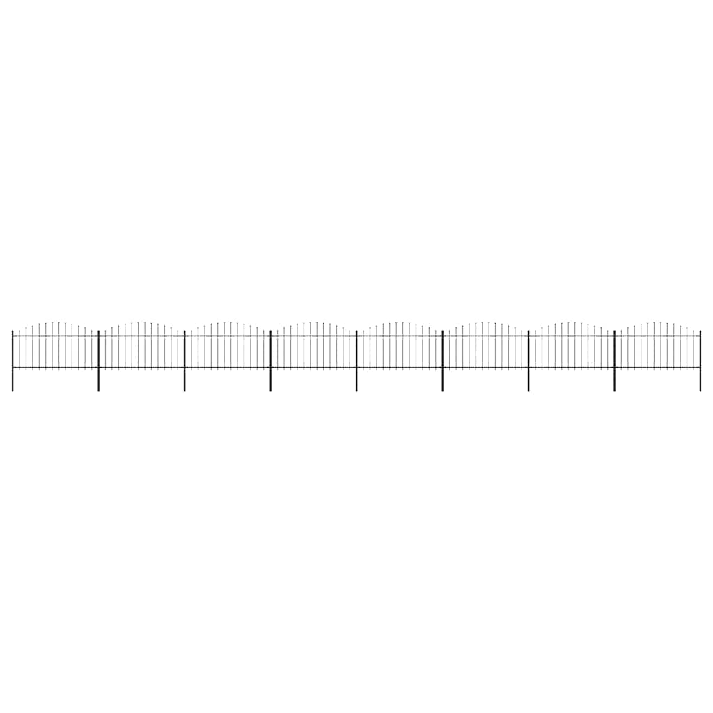vidaXL Zahradní plot s kopím nahoře ocelový 1426 x 150 cm černý
