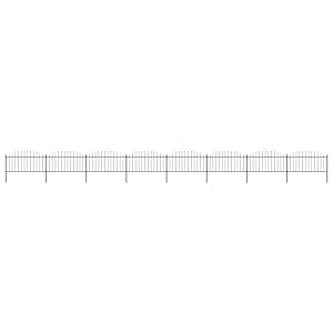 Zahradní plot s kopím nahoře ocelový 1426 x 150 cm černý - obrázek 1