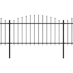Zahradní plot s kopím nahoře ocelový 1426 x 150 cm černý - obrázek 2