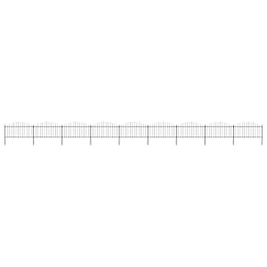 Zahradní plot s kopím nahoře ocelový 1603,5 x 150 cm černý - obrázek 1
