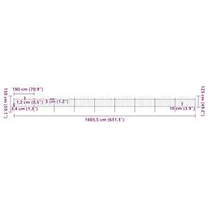 Zahradní plot s kopím nahoře ocelový 1603,5 x 150 cm černý - obrázek 5
