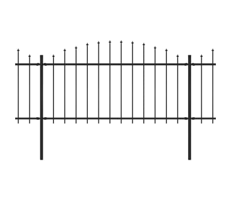 vidaXL havehegn med spydtop (1,25-1,5) x 17 m sort stål