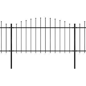 Zahradní plot s kopím nahoře ocelový 1781,5 x 150 cm černý - obrázek 2