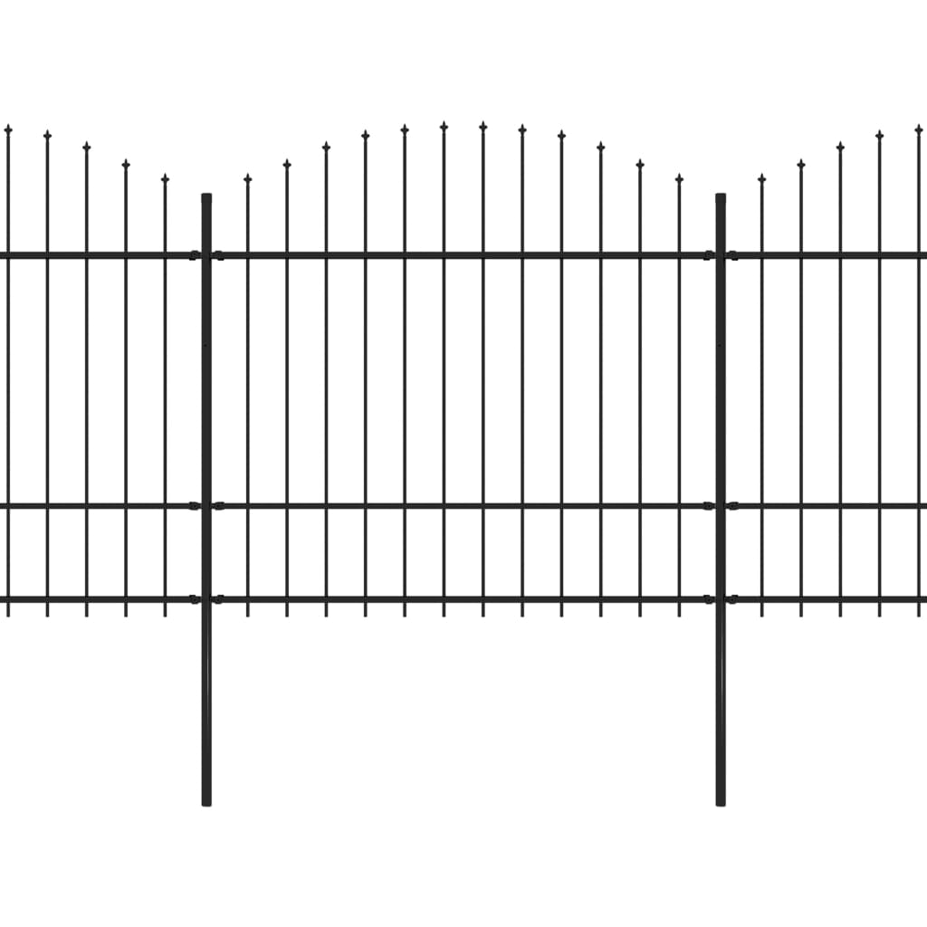 vidaXL Tuinhek met speren bovenkant (1,5-1,75)x3,4 m staal zwart afbeelding