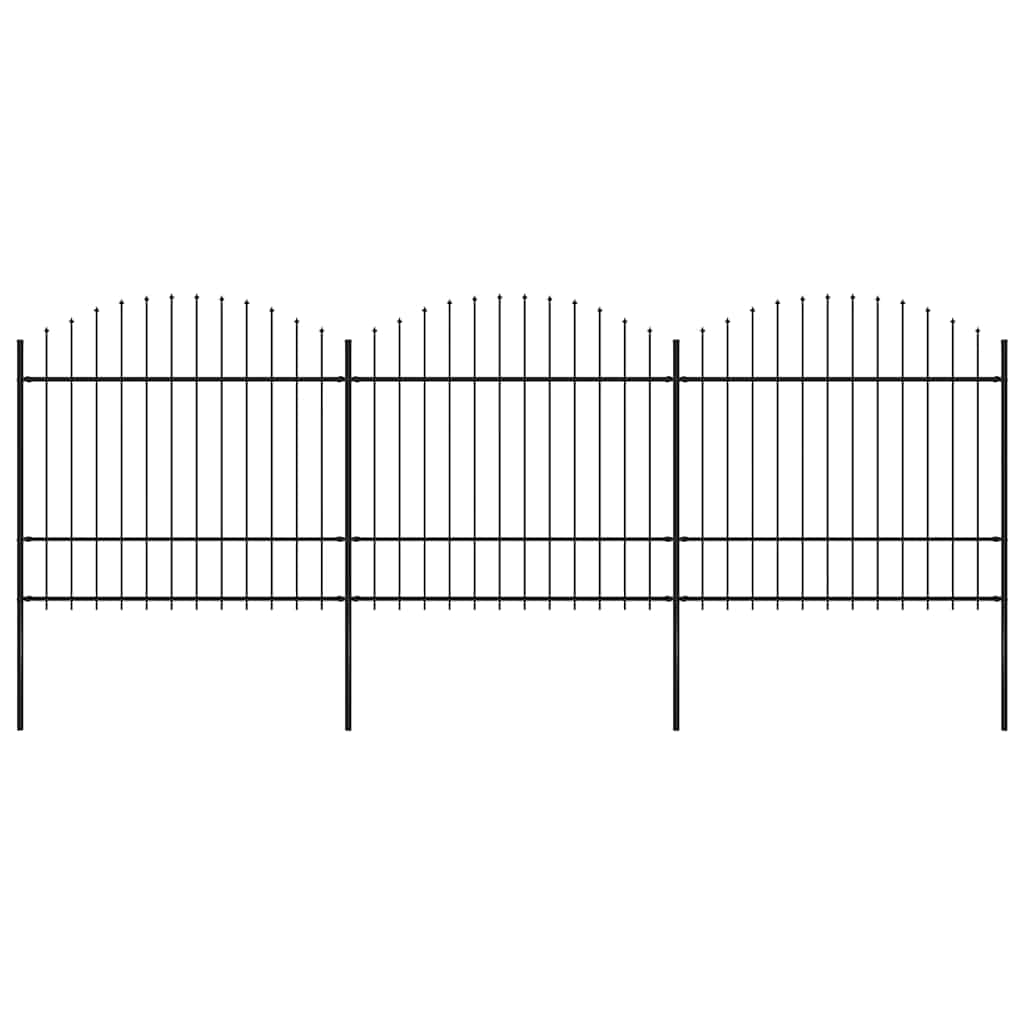 vidaXL Gard de grădină cu vârf tip suliță din oțel 537x175 cm, negru