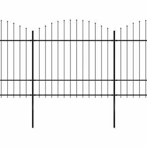 Zahradní plot s kopím nahoře ocelový 537 x 175 cm černý - obrázek 2