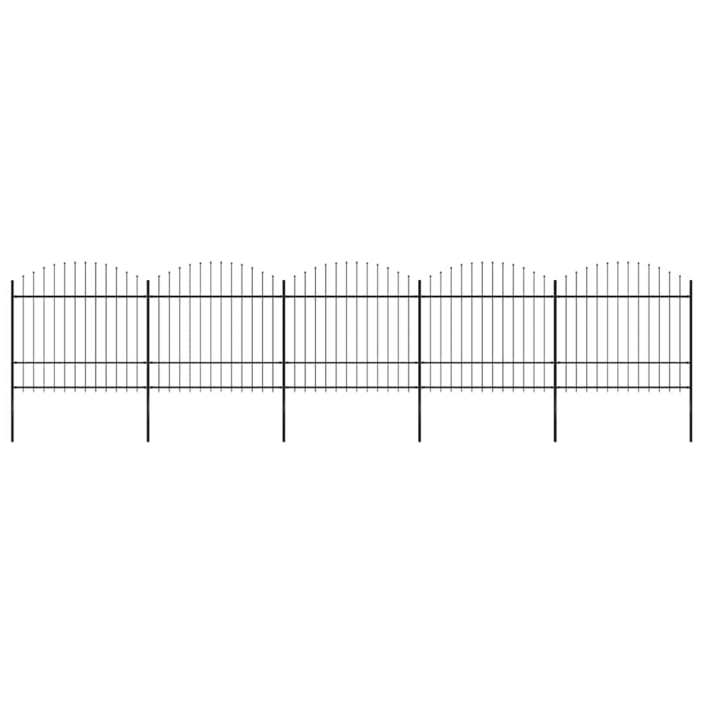 vidaXL Gard de grădină cu vârf tip suliță din oțel 892,5x175 cm, negru