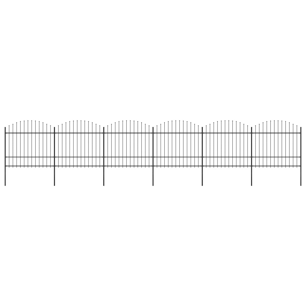 vidaXL Zahradní plot s hroty ocel (1,5–1,75) x 10,2 m černý