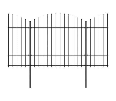 vidaXL Puutarha-aita keihäskärjillä teräs (1,5-1,75)x10,2 m musta