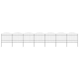Vrtna ograja s suličastim vrhom jeklo 1248x175 cm črne barve