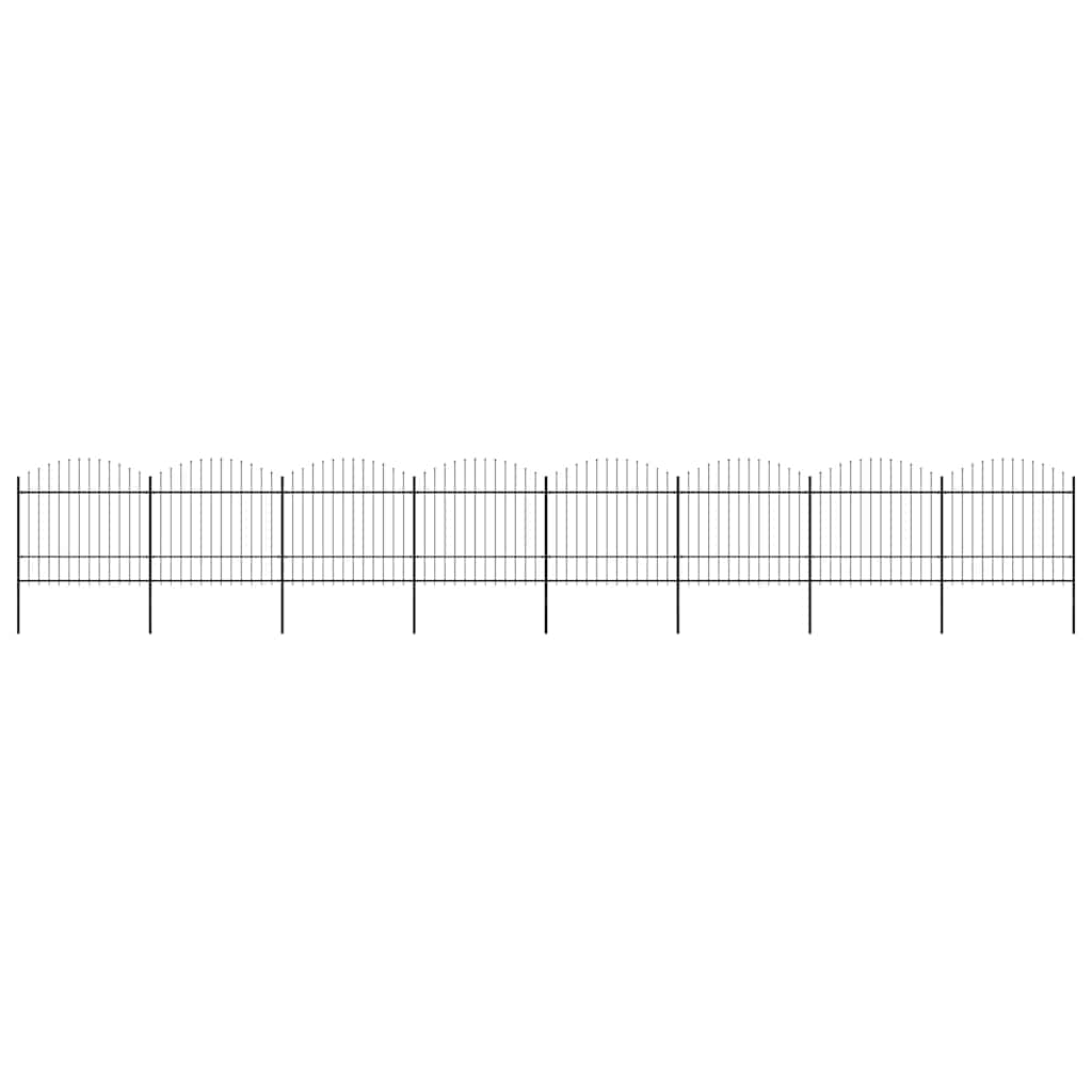 vidaXL Gartenzaun mit Speerspitze Stahl 1426 x 175 cm Schwarz