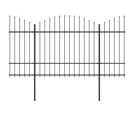 vidaXL Vrtna ograda s ukrasnim kopljima (1,5-1,75) x 13,6 m čelična crna