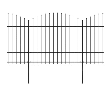 vidaXL Zahradní plot s hroty ocel (1,5–1,75) x 15,3 m černý