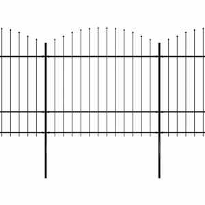 Zahradní plot s kopím nahoře ocelový 1781,5 x 175 cm černý - obrázek 2